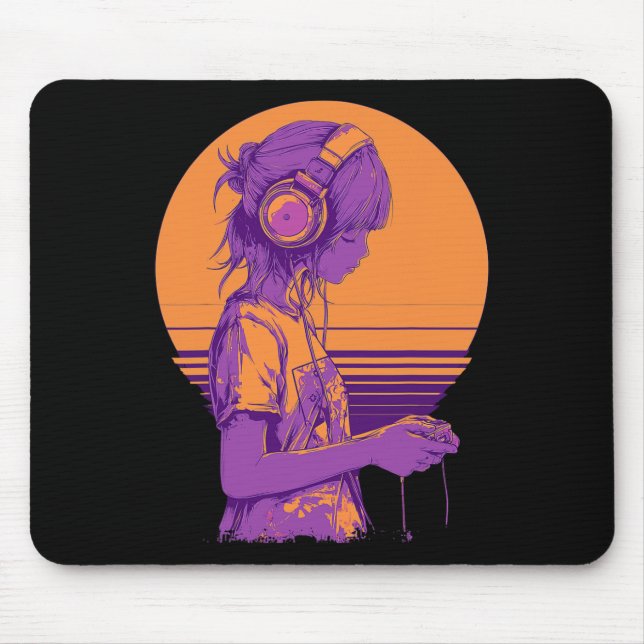 Mousepad Garota Gamer de Animes Clássicos (Frente)