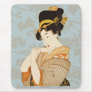 Mousepad Garota Geisha Japonesa Antiga em Quimono