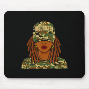 Mousepad Garota imperturbável loc'd mulher camuflada boné p