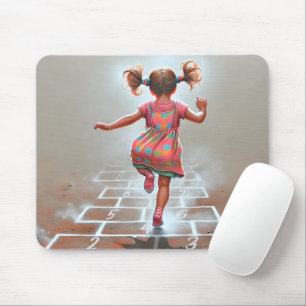 Mousepad Garota Jogando Hopscotch