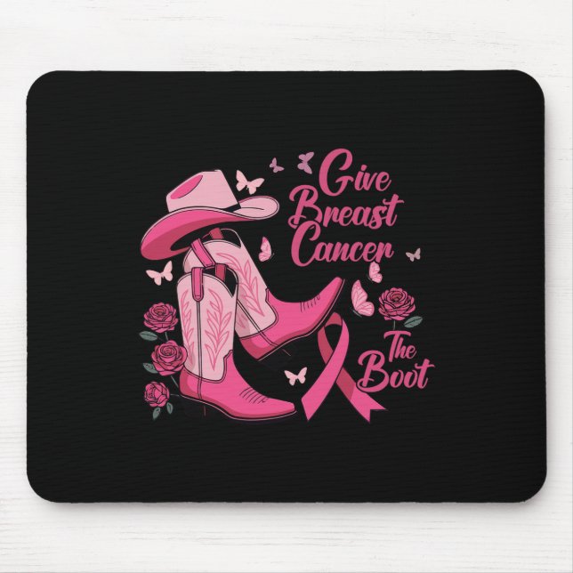 Mousepad Garota Ocidental Dando Ao Cancer Da Mama O Boot Aw (Frente)
