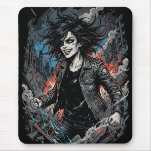 Mousepad Garota Punk do Caos Controlado Rebelde Urbano Gr