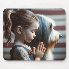 Mousepad Garota Rezando Com Collie Com Manteiga