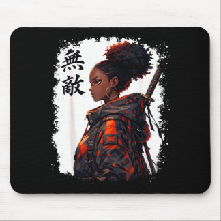 Mousepad Garota Samurai Negro Anime Afro Africano Guerreira