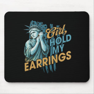 Mousepad Garota Segure Meus Ouvidos A Estátua Do Modo De Lu