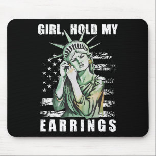 Mousepad Garota Segure minha estátua de brinco sutil resist