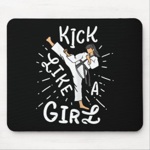 Mousepad Garotas de Karatê Chutam Como Um Taekwondo de Kick