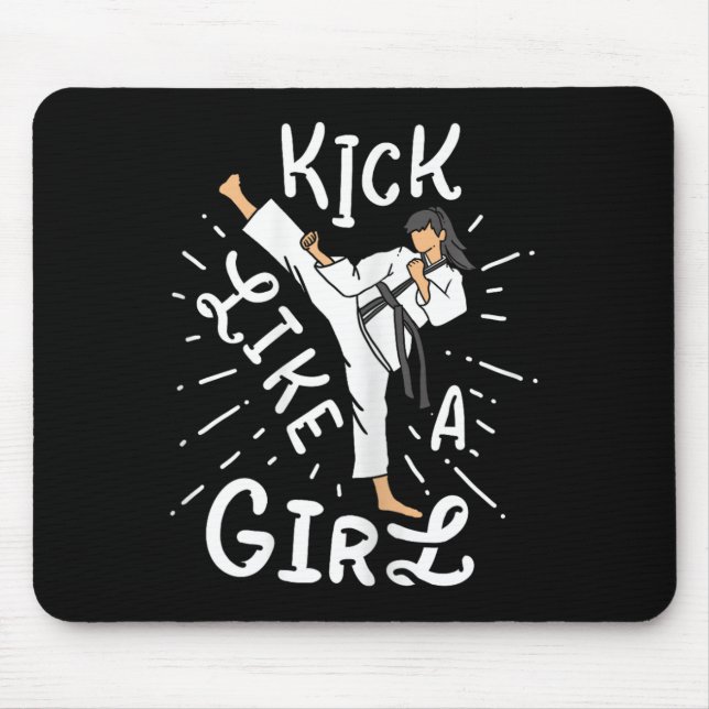 Mousepad Garotas de Karatê Chutam Como Um Taekwondo de Kick (Frente)