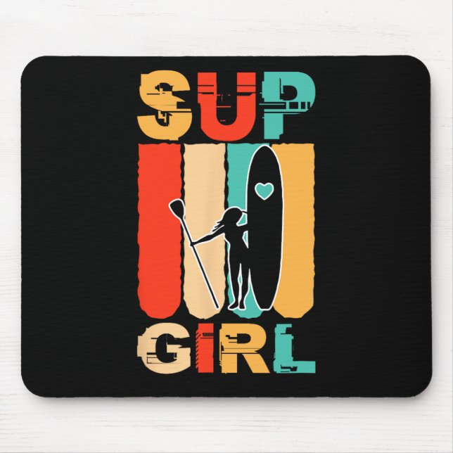 Mousepad Garotas Engraçadas Sup Stand Up Paddle Praticante  (Frente)