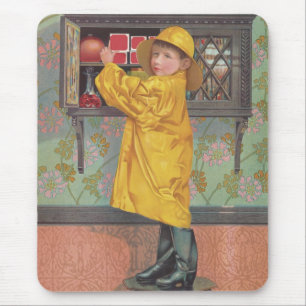 Mousepad Garoto em Raincoat