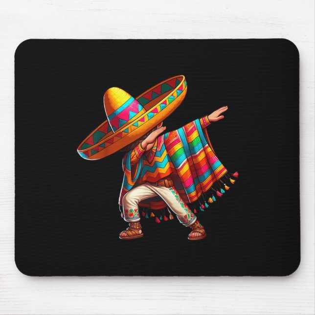 Mousepad Garoto Mexicano Dabbing Poncho Cinco de Mayo _1 (Frente)