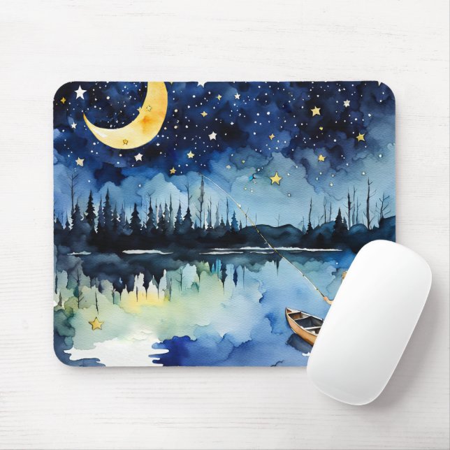 Mousepad Garoto Que Pescaria Em Lua Crescente (Com mouse)