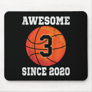 Mousepad Garotos De aniversário de 3 anos De Basquete Com M