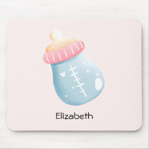 Mousepad Garrafa Azul e Rosa