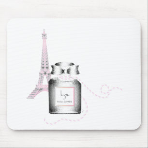 Mousepad Garrafa de Parfum com torre Eiffel e corda