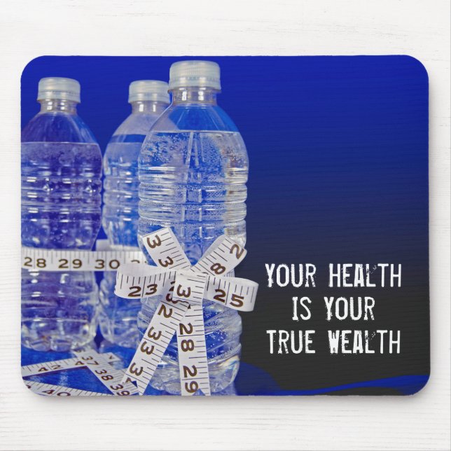 Mousepad Garrafas de água e Arco de medida de fita (Frente)