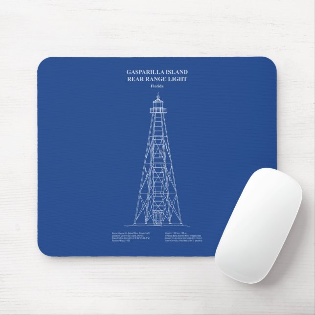 Mousepad Gasparilla Island Rear Range Light - Flórida - AD (Com mouse)
