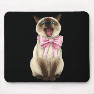 Mousepad Gata Coquete com Laço de Fita Rosa Garotas Diverti