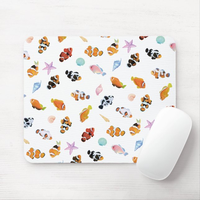 Mousepad Gathering of Clownfish | Ocean Art Design (Com mouse)