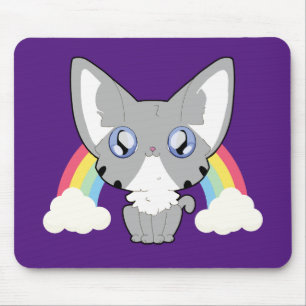 Mousepad Gatinho arco-íris