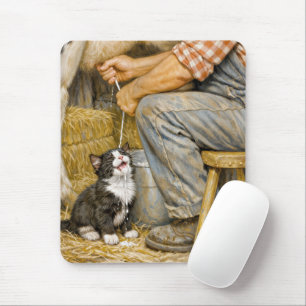 Mousepad Gatinho Bebendo Leite de Vaca