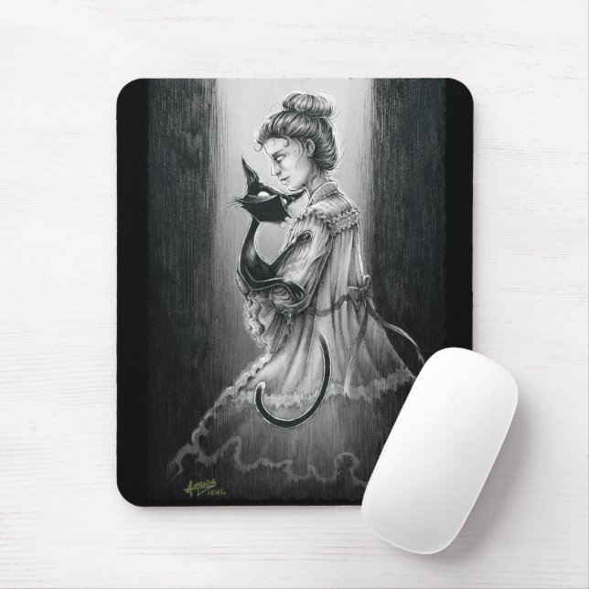 Mousepad Gatinho Boo com seu mouse fantasma (Com mouse)