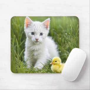 Mousepad Gatinho Branco Com Duque
