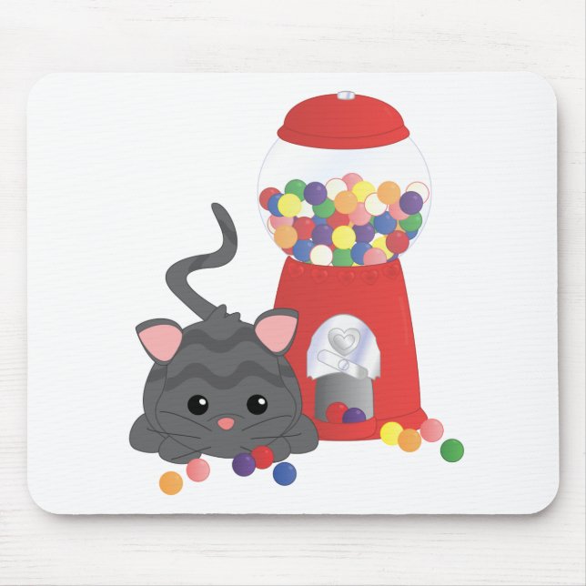 Mousepad Gatinho brincando com Gumballs (Frente)