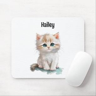 Mousepad Gatinho Cinto de Água com Olhos Azuis