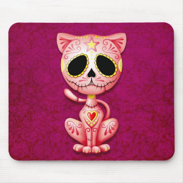 Mousepad Gatinho cor-de-rosa do açúcar do zombi (Frente)