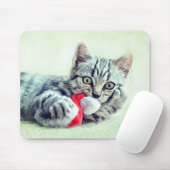Mousepad gatinho de Natal (Com mouse)