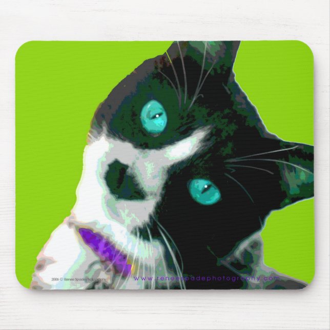 Mousepad Gatinho do smoking do pop art (Frente)