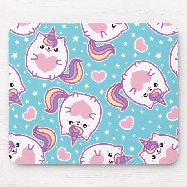 Mousepad Gatinho do Unicórnio Cute Chubby Kitschy (Frente)