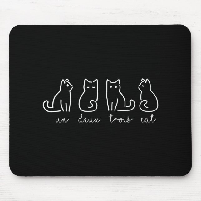 Mousepad Gatinho francês Abstrato Un Deux Trois Cat (Frente)