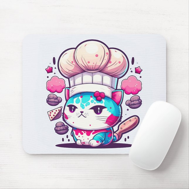 Mousepad Gatinho Gato de Chef de Pastor de Baqueiro de Boni (Com mouse)