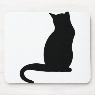 Mousepad Gatinho Gato Silhueta Preto A Sombra