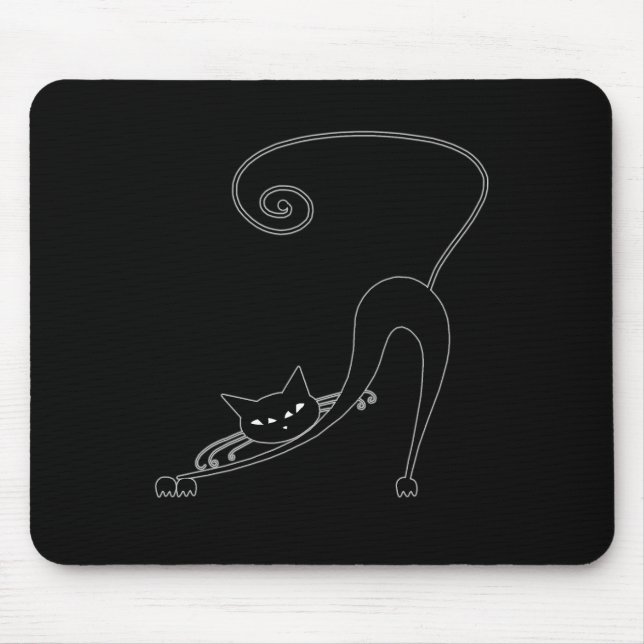 Mousepad Gatinho irrisório preto 2 (Frente)
