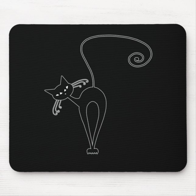 Mousepad Gatinho irrisório preto 3 (Frente)