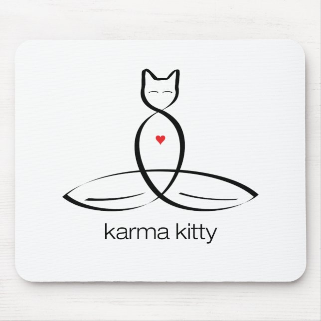 Mousepad Gatinho Karma - Texto regular. (Frente)