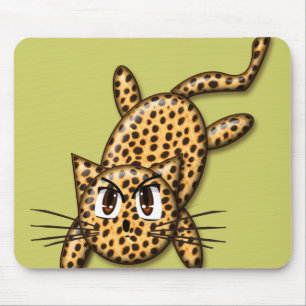 Mousepad Gatinho Leopardo de Animação Ultra-Caçada