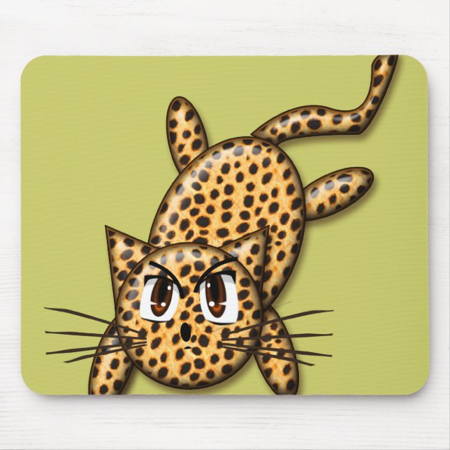 Mousepad Gatinho Leopardo de Animação Ultra-Caçada (Frente)