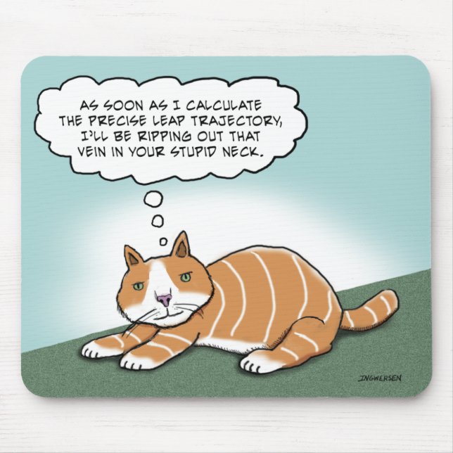 Mousepad Gatinho mau engraçado (Frente)