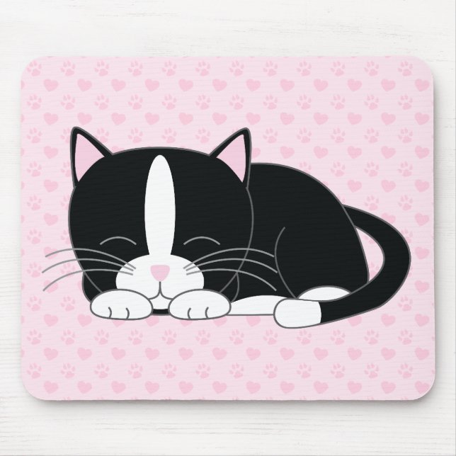 Mousepad Gatinho Sonolento {Tuxedo} (Frente)