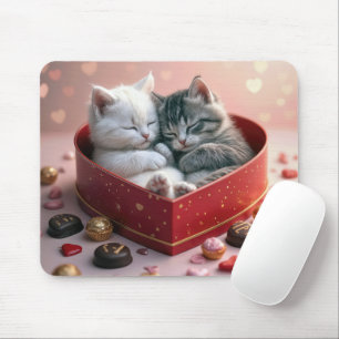 Mousepad Gatinhos Na Caixa De Doces De Coração