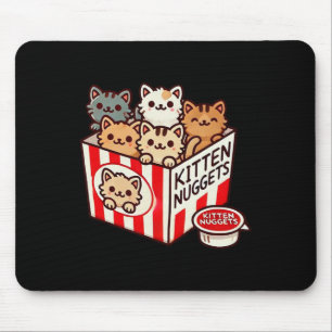 Mousepad Gatinhos Nuggets Engraçados Comida Pun Gatinho Pin