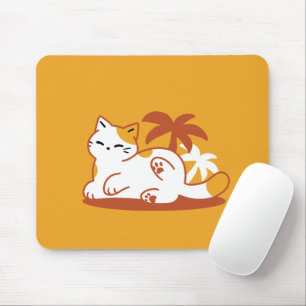 Mousepad Gato Adorável Relaxando no Sol - Pet de Verão