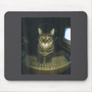 Mousepad Gato Amante de Gamer Sério Engraçado Meme do Gato