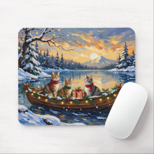 Mousepad Gato Angora Turco Natal Barco Férias