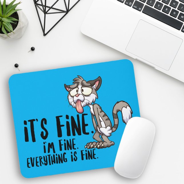 Mousepad Gato Ansioso Estressado Engraçado  (Criador carregado)