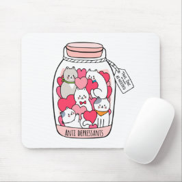 Mousepad Gato Antidepressivo Engraçado Presente no Gato